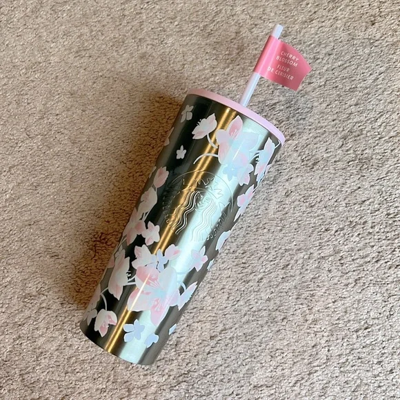 NWT Limited Edition Starbucks Cherry Blossom Stainless Steel Tumbler - Picture 2 of 2
